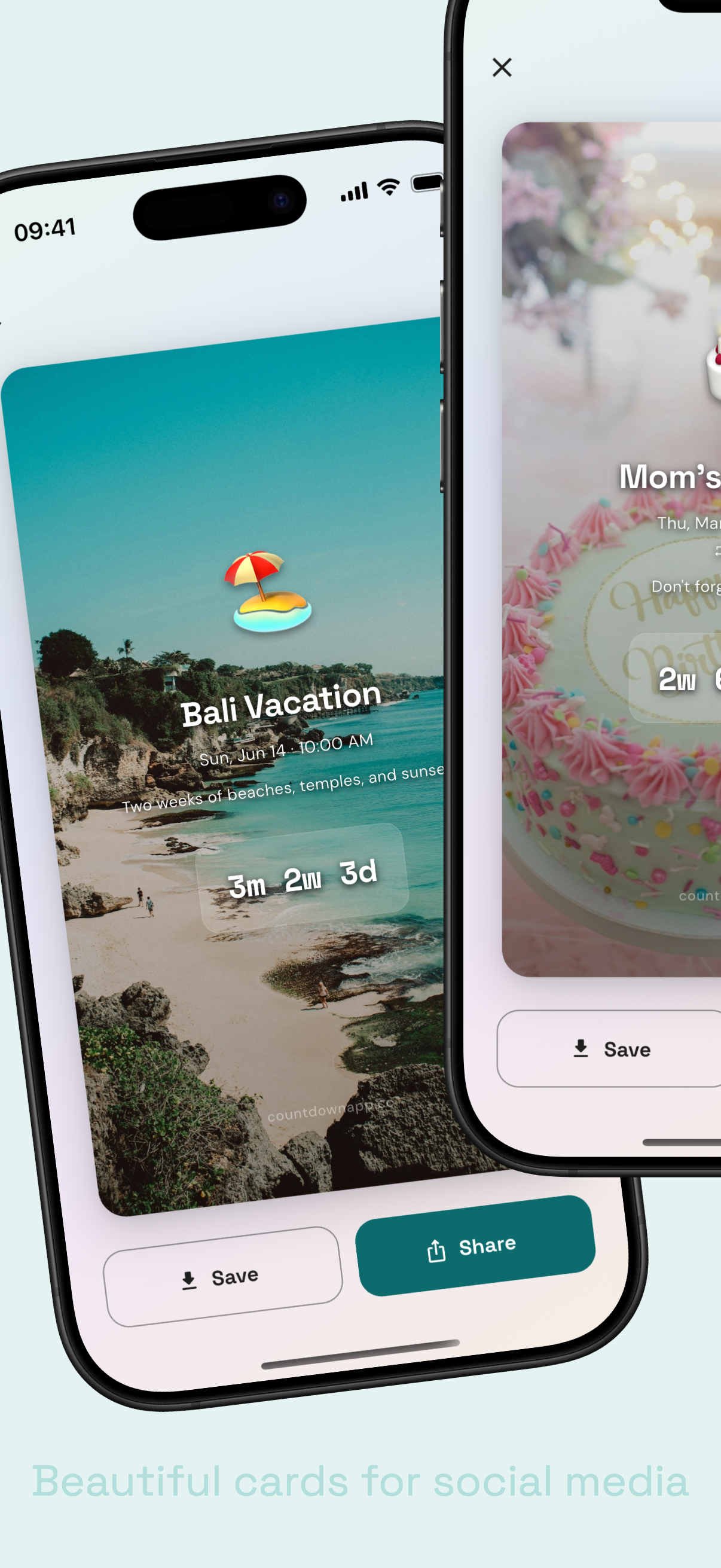 Beautiful share cards for social media